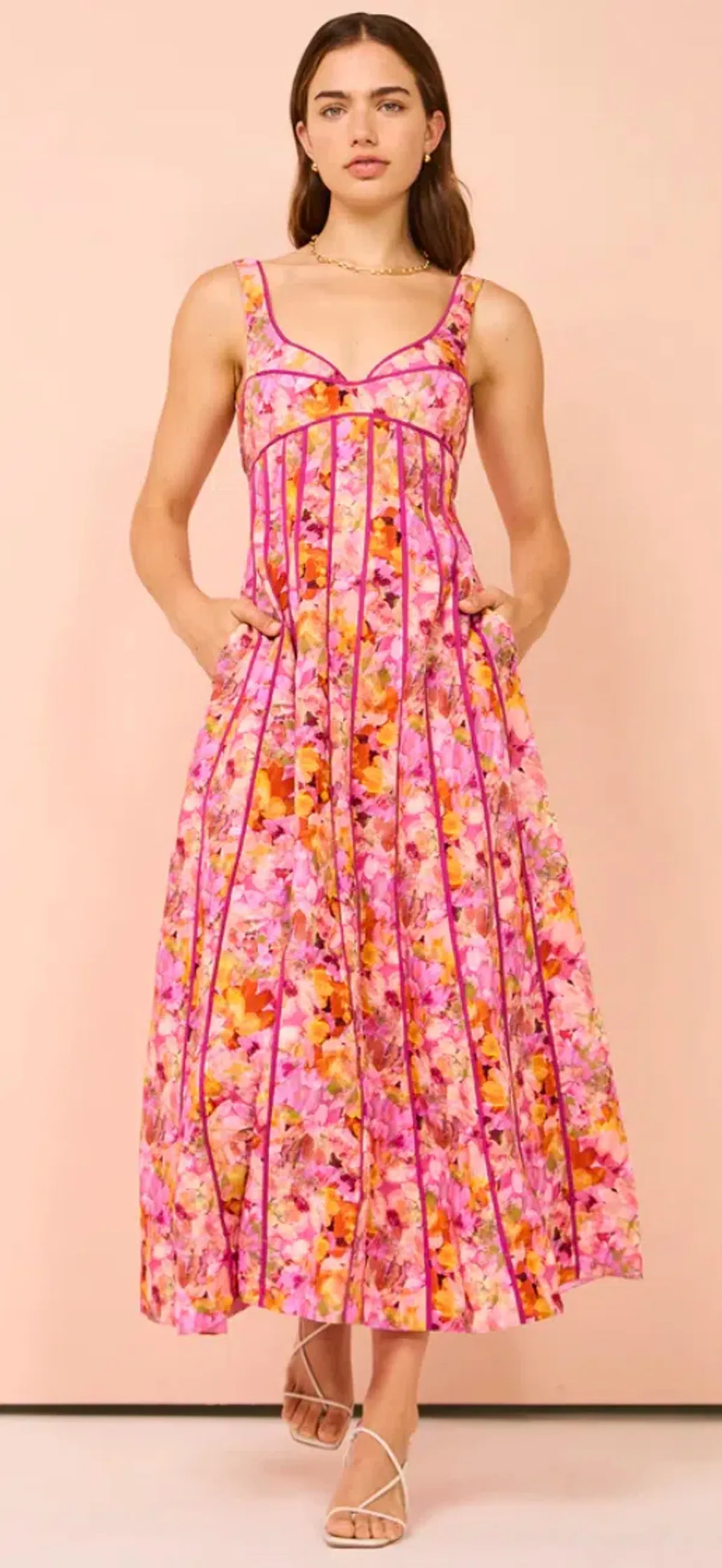 Acler Hansley Midi Dress In Lotus Size 6 - Image 2