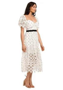 Self Portrait Daisy Lace Midi Dress in Polka Dot Size 12 for rent on The Volte - image 1