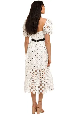 Self Portrait Daisy Lace Midi Dress in Polka Dot Size 12 for rent on The Volte - image 3