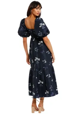 Self Portrait Vintage Floral Midi Dress in Navy Size 8 for rent on The Volte - image 3