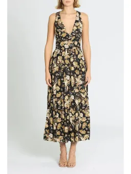 Shona Joy Palermo Plunged Low Back Midi Dress in Multi Size AU 8 for rent on The Volte - image 1