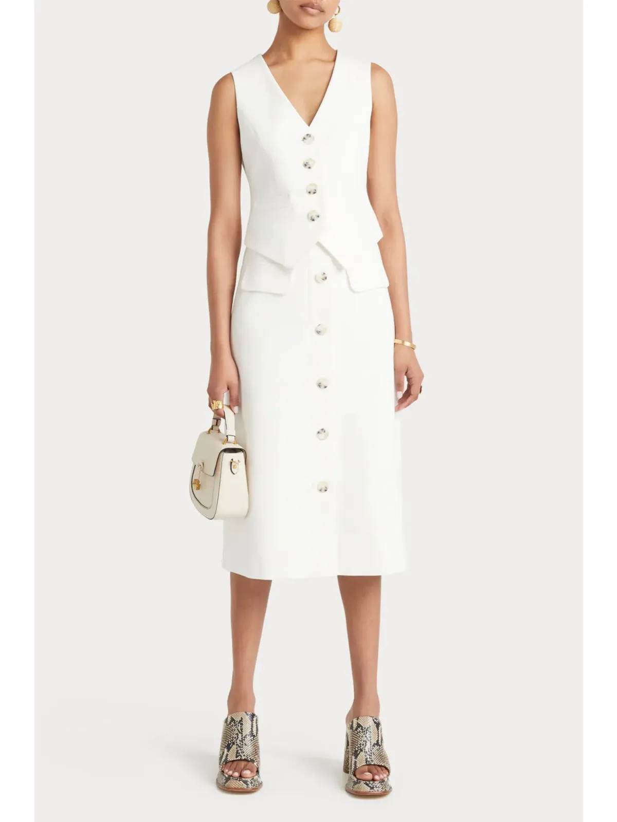 Husk Maya Waistcoat & Skirt in White Size AU 8 - Image 1