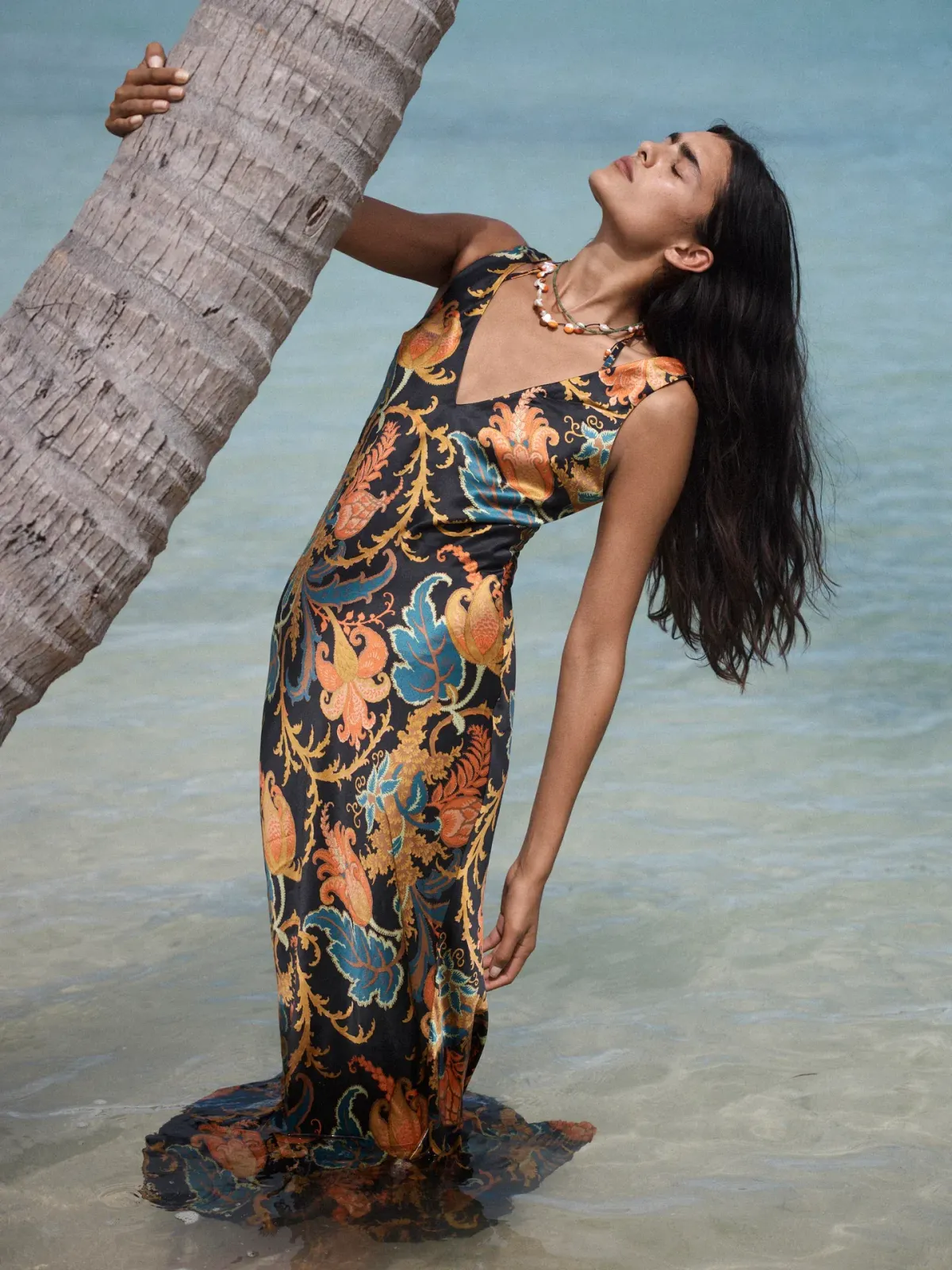 Sir The Label Artiste V Neck Slip Dress In Deschamps Print Size 8 - Image 3