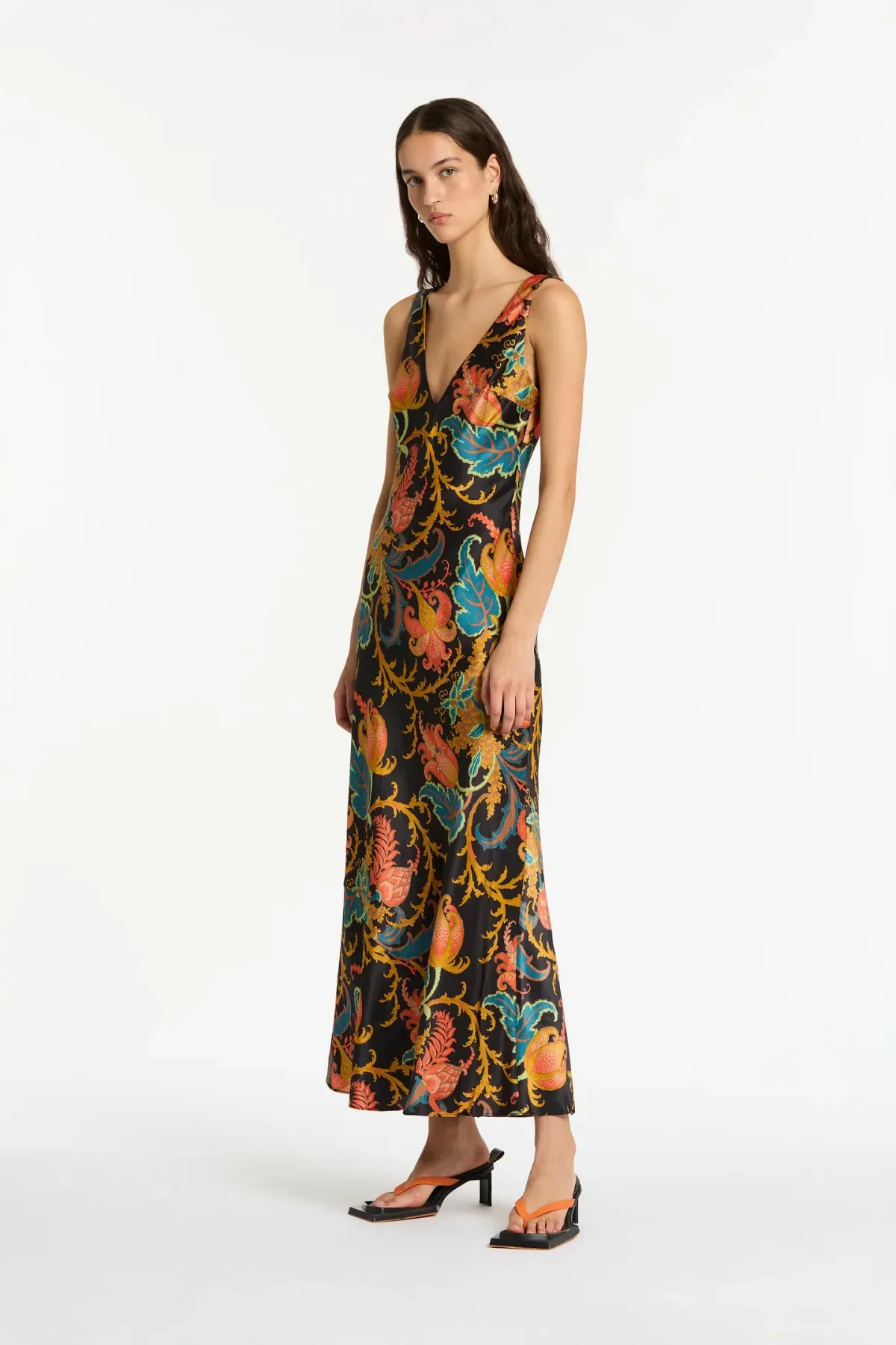 Sir The Label Artiste V Neck Slip Dress In Deschamps Print Size 8 - Image 6