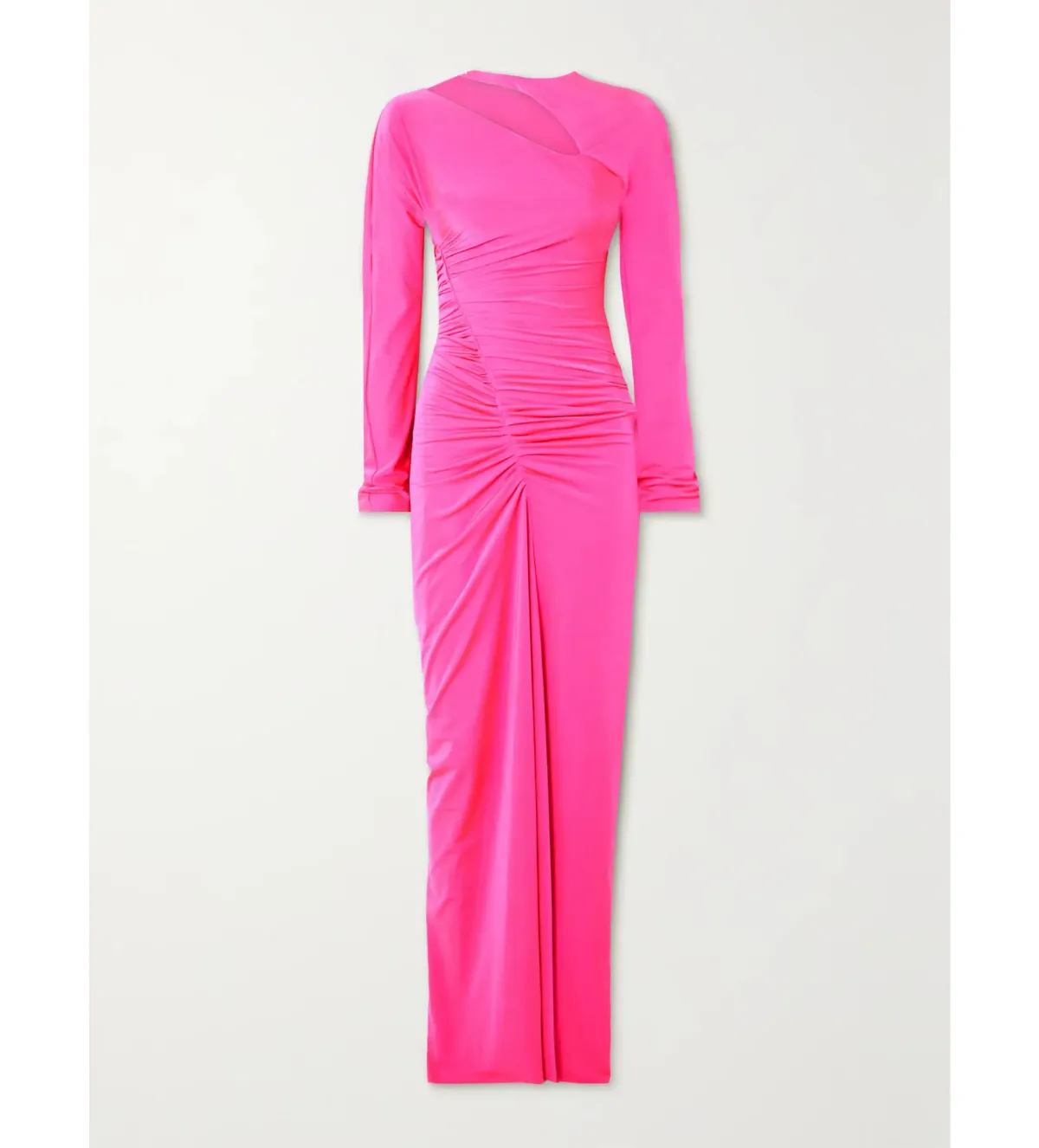 Victoria Beckham Asymmetric Ruched Stretch-jersey Midi Dress Pink Size 12 - Image 3