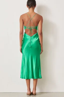 Bec 8 Bridge Loren Midi Dress  Emerald Green Size 8  for rent on The Volte - image 3