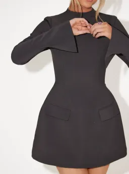Odd Muse  The Ultimate Muse Split Sleeve Mini Dress Slate Grey Size 14 for rent on The Volte - image 4