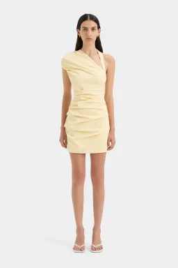 Sir The Label The Azul Gathered Mini Dress in Butter Size 8  for rent on The Volte - image 1