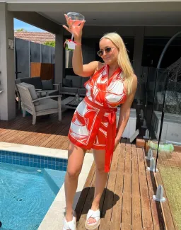 Sir the Label Ramona Wrap Mini Dress Orange Size 10 for rent on The Volte - image 4