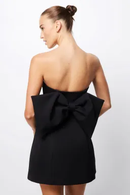 Mossman Wistful Strapless Mini Dress Black Size 6 for rent on The Volte - image 3