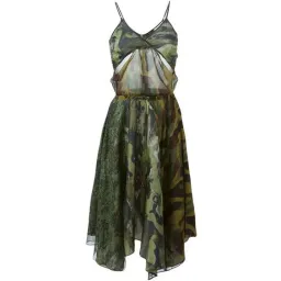 Diesel Camouflage Asymmetrical Panelled Dress for rent on The Volte - image 1
