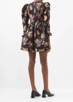 Batsheva Prairie Floral-Jacquard Mini Dress Floral Size 10 for rent on The Volte - image 2