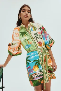 Alemais Paradiso Mini Dress Multi Print Size 10 for rent on The Volte - image 1
