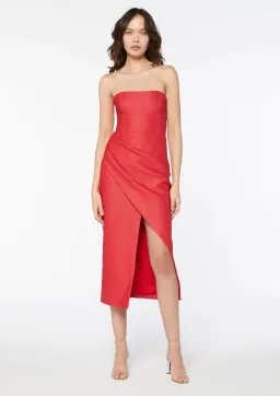 Manning Cartell Heart's Desire Strapless Midi Dress Red Size 8 for rent on The Volte - image 1