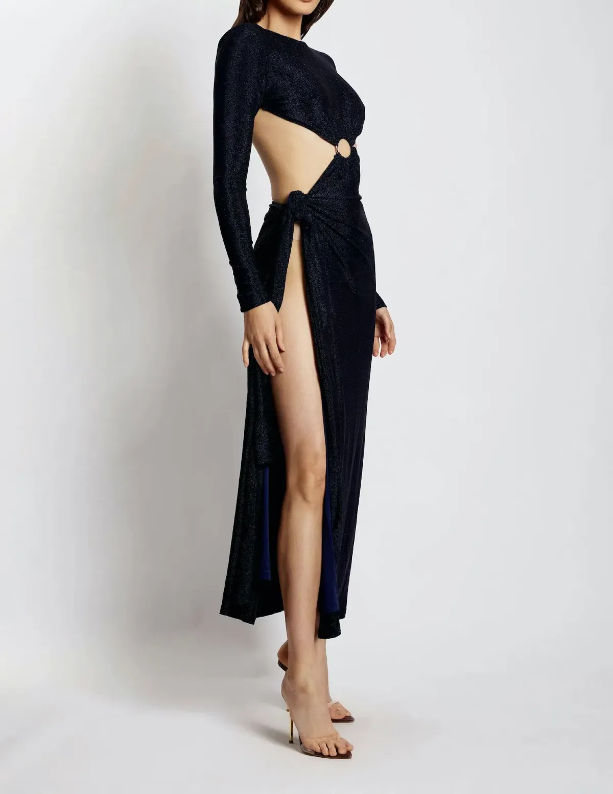 Meshki Christina Backless Dress Navy Shimmer Size S / AU 8 - Image 4
