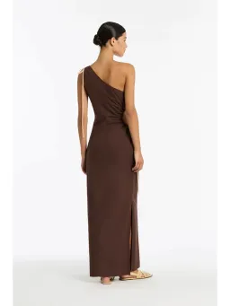 Sir the Label Jeanne One-Shoulder Maxi Dress Brown Size 2 / AU 10 for rent on The Volte - image 4