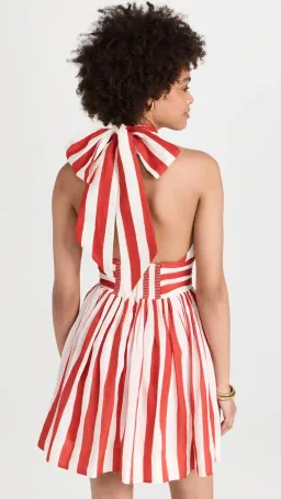   Zimmermann The Alight Halter Mini Dress in Red/Cream Stripe Size 0P / AU 6   for rent on The Volte - image 3