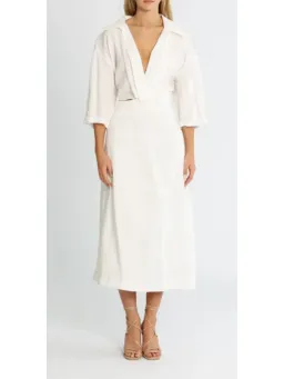 Camilla and Marc Marina Midi Dress in White Size AU 12  for rent on The Volte - image 1