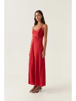 Aje Riddle Button Down Maxi Dress in Red Size AU 6 for rent on The Volte - image 2