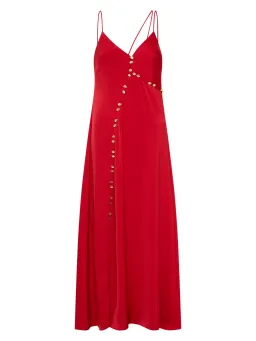 Aje Riddle Button Down Maxi Dress in Red Size AU 6 for rent on The Volte - image 5