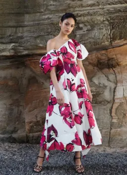 Aje Tulip Sleeve Midi Dress Falling Florals Size AU 8 for rent on The Volte - image 4