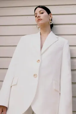 Camilla & Marc Raleigh Two-Piece Suit Cream Size 10  for rent on The Volte - image 2