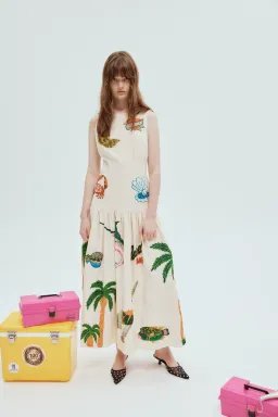 Alemais Clam Embroidered Gown Print Size 8  for rent on The Volte - image 6