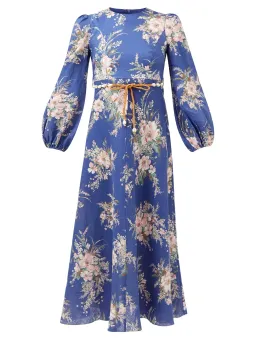 Zimmermann Moonshine Floral Linen Maxi Dress Blue Size 1 / AU 10 for rent on The Volte - image 6