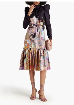 Zimmermann Celestial Gathered Frill Midi Dress Midnight Star Girls Size 0 / AU 8 for rent on The Volte - image 1