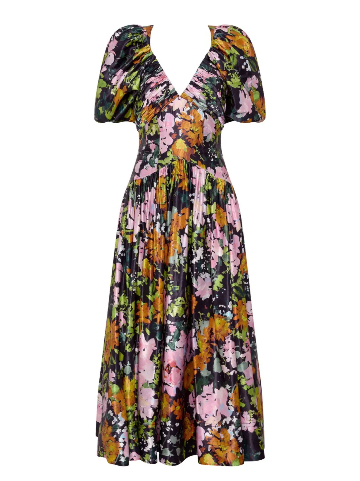 Aje Gabrielle Plunge Midi Dress Midnight Floral Size AU 8 - Image 5