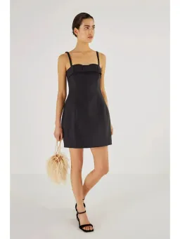 Oroton Bodice Detail Mini Dress Black Size AU 8 for rent on The Volte - image 1