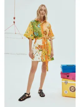 Alemais Hotel Lamu Spliced Mini Dress in Multi Size AU 12 for rent on The Volte - image 1