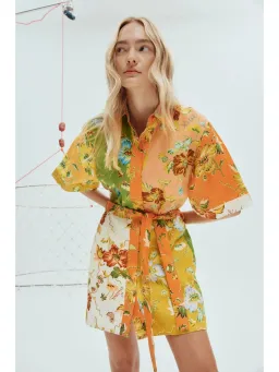Alemais Hotel Lamu Spliced Mini Dress in Multi Size AU 12 for rent on The Volte - image 3
