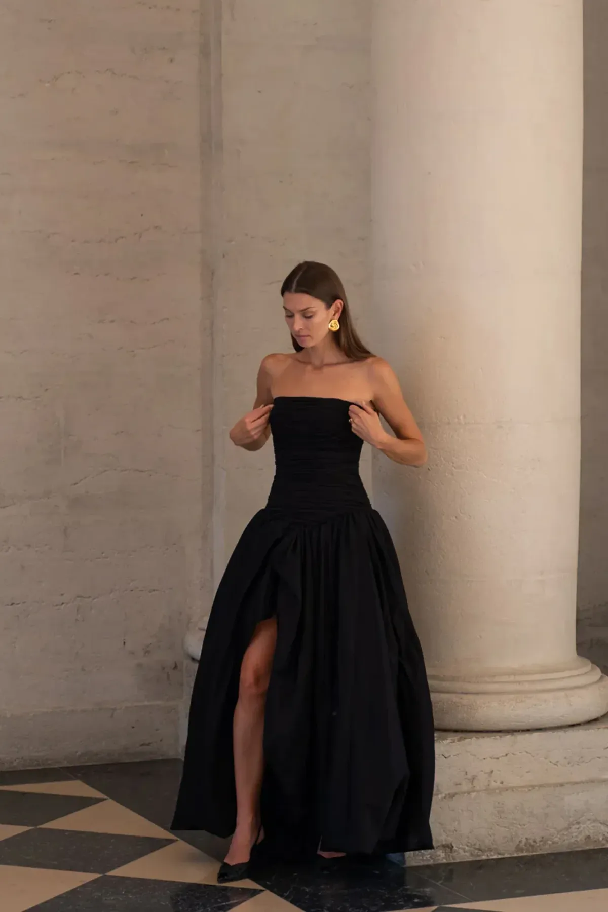 Aje Violette Bubble Hem Maxi Dress Black Size AU 8 - Image 1