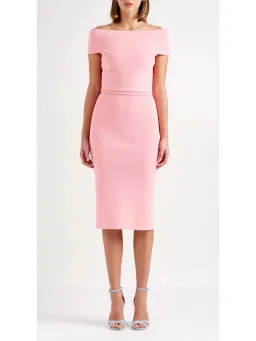 Scanlan Theodore Milano Crepe Knit Dress Pink Size Small / AU 8 for rent on The Volte - image 1