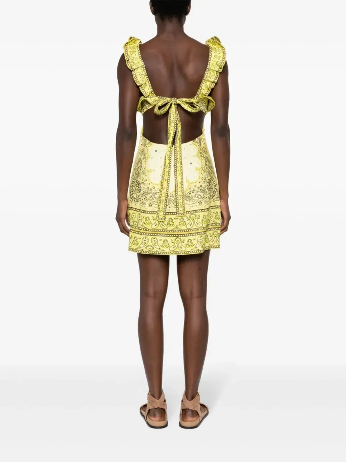 Zimmermann Matchmaker Frilled Mini Dress Yellow Bandana Size 0 / AU 8 - Image 4