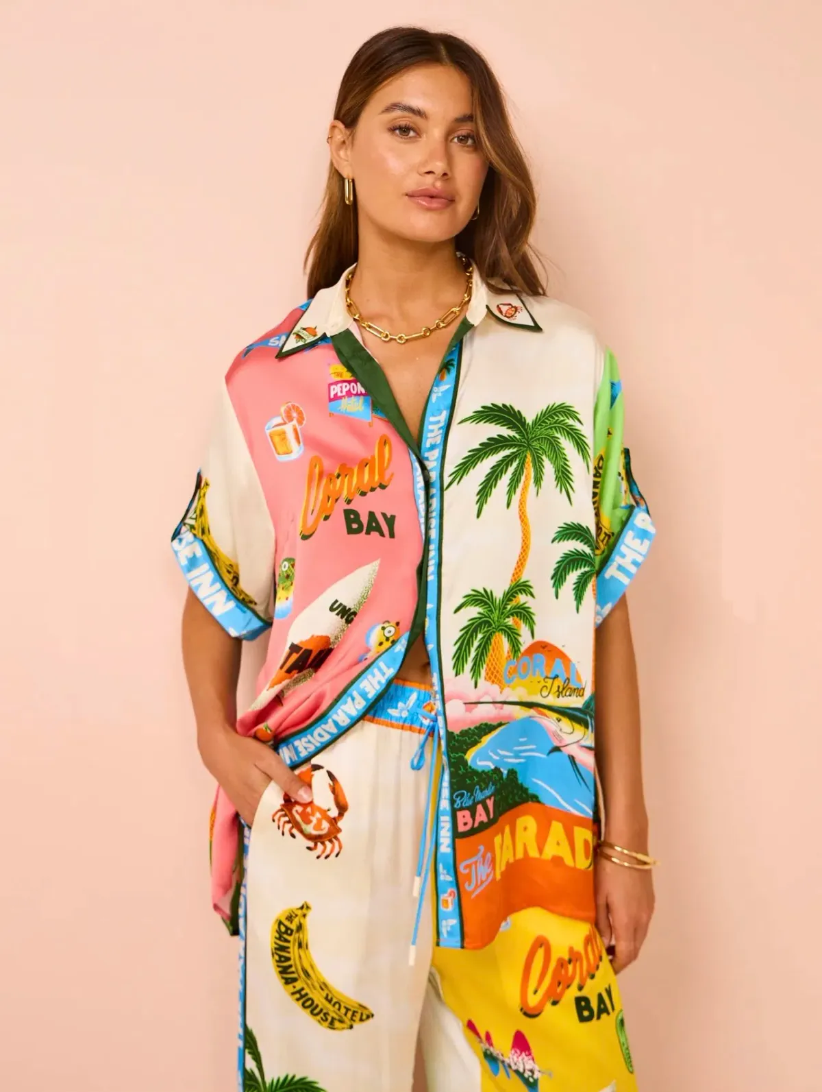 Alemais Paradiso Silk Shirt Size 6 & Pants Size 10 Set - Image 3