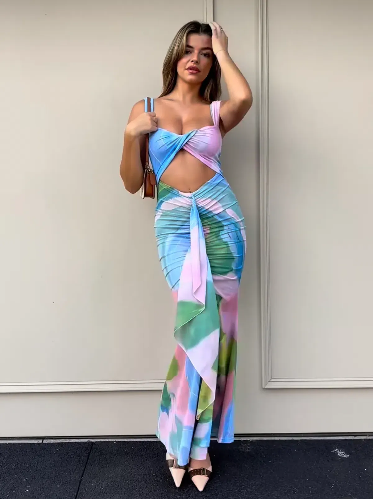 She Is Olla Imogen Midi Dress in Gaia Size 8 - Image 2