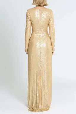 Tadashi Shoji Angelique Drape Gown Gold Size 14 for rent on The Volte - image 3