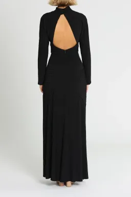 Tadashi Shoji Seneca Open Back Pintuck Gown in Black Size 10 for rent on The Volte - image 3