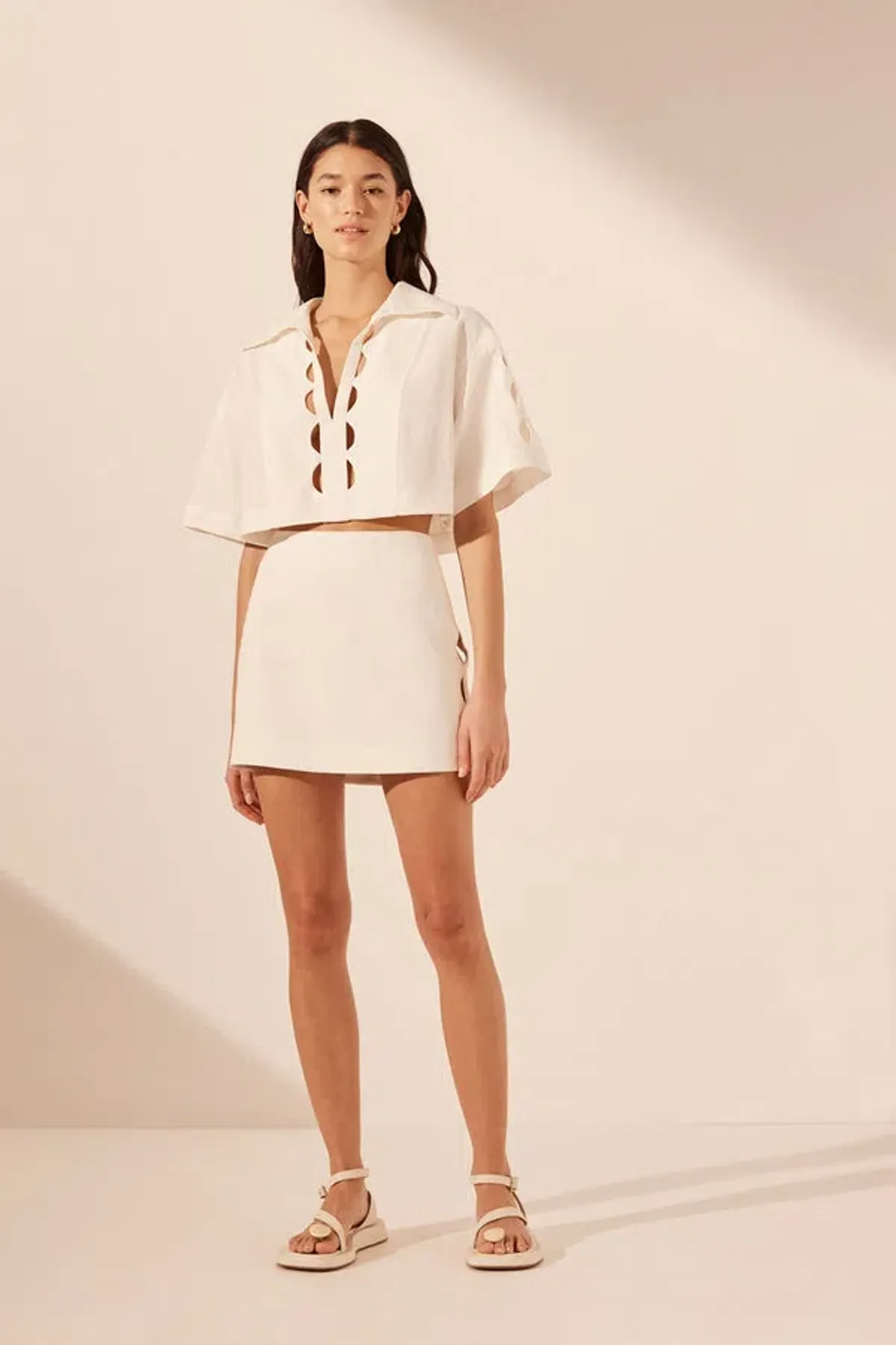Shona Joy Julieta Scallop Set Cream Size 6 - Image 1