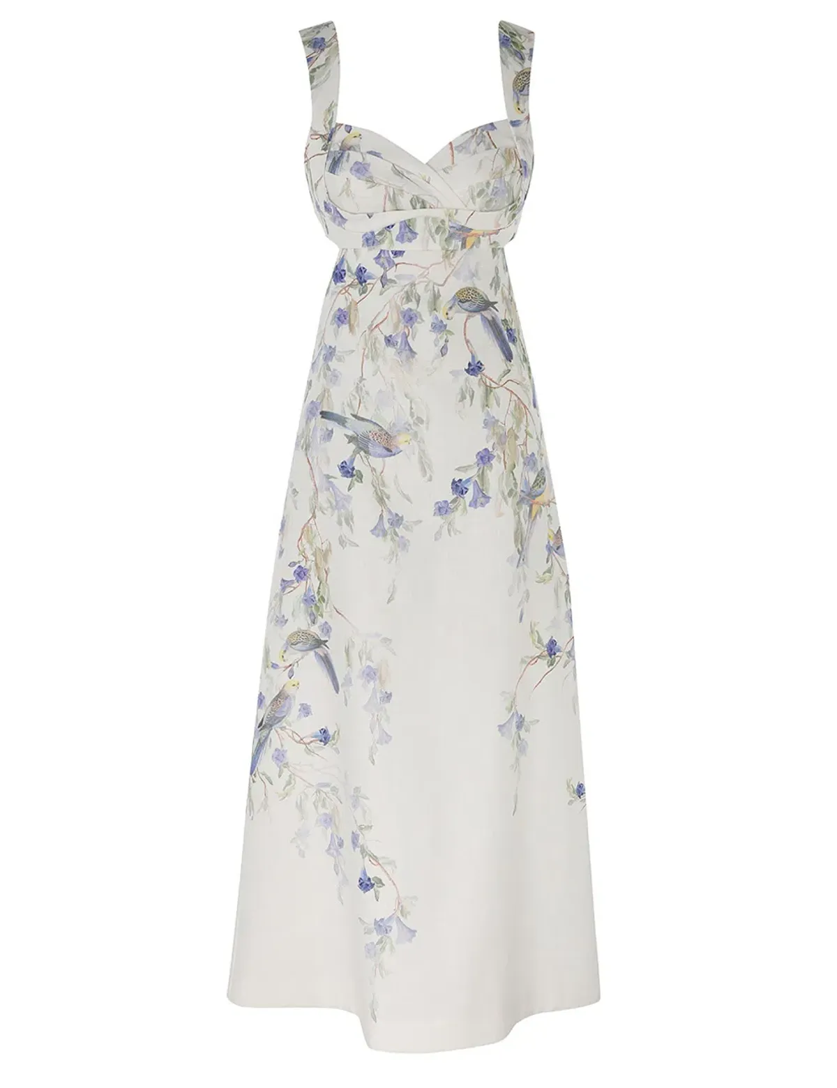 Zimmermann Natura Midi Dress Blue Birds Size 0 / AU 8 - Image 4