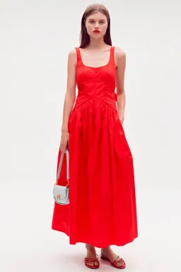 Oroton Poppy Tie Back Sundress Red Size 8 for rent on The Volte - image 1