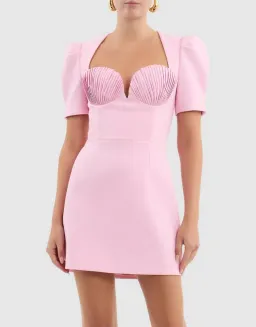 Rebecca Vallance Jenna Short Sleeve Mini Dress Pink Size 10 for rent on The Volte - image 1