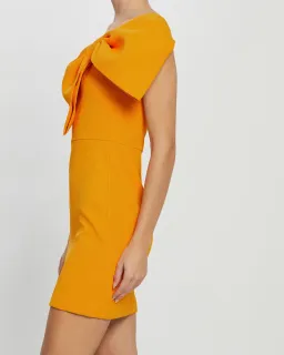 By Johnny Calypso Wrapped Up Asymmetric Mini Dress Yellow Size 6 for rent on The Volte - image 3