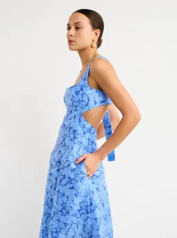 Acler  Pennant Dress in Blue Iris Floral Print Size 10 for rent on The Volte - image 2