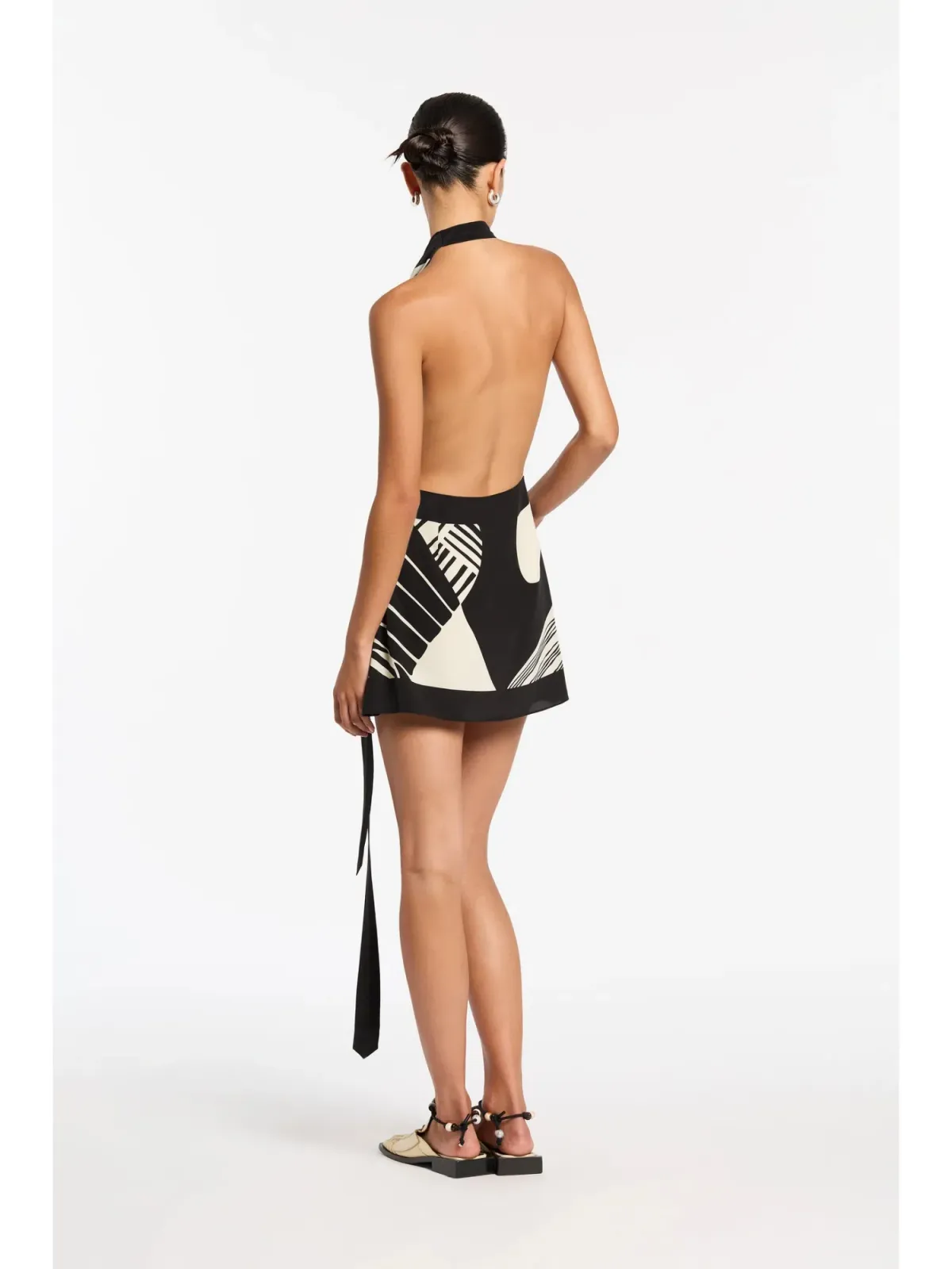 Sir The Label Realisme Wrap Halter Mini Dress in Papier Size AU 6 - Image 2