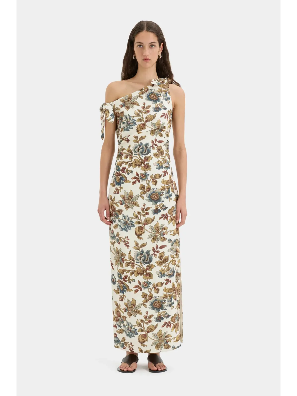 Sir the Label Eleanora Tie Shoulder Dress Viola Print Size AU 10 - Image 1