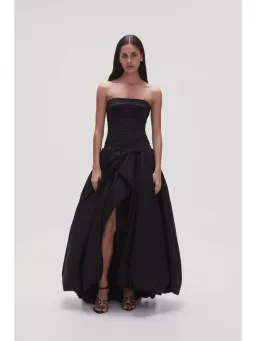Aje Violette Bubble Hem Maxi Dress Black Size AU 12 for rent on The Volte - image 1