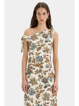 Sir The Label Eleanora Tie Shoulder Dress in Viola Print Size 3 / AU 12 for rent on The Volte - image 2